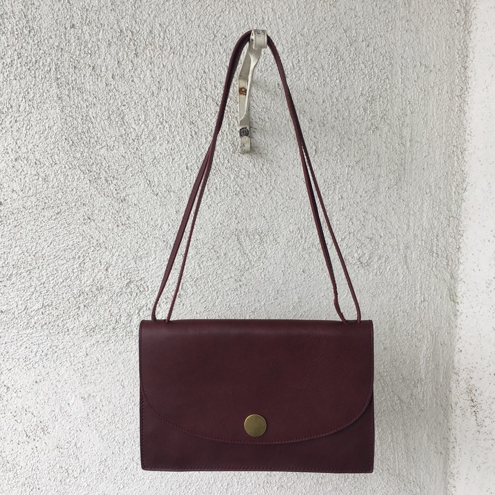 Slim leather shoulder/crossbody bag